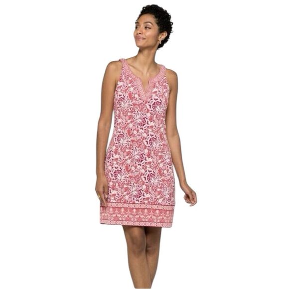 Magnolia Grace Alhambra Embroidered Trim Knit Dress Coral Sz XL NWT - Picture 11 of 11